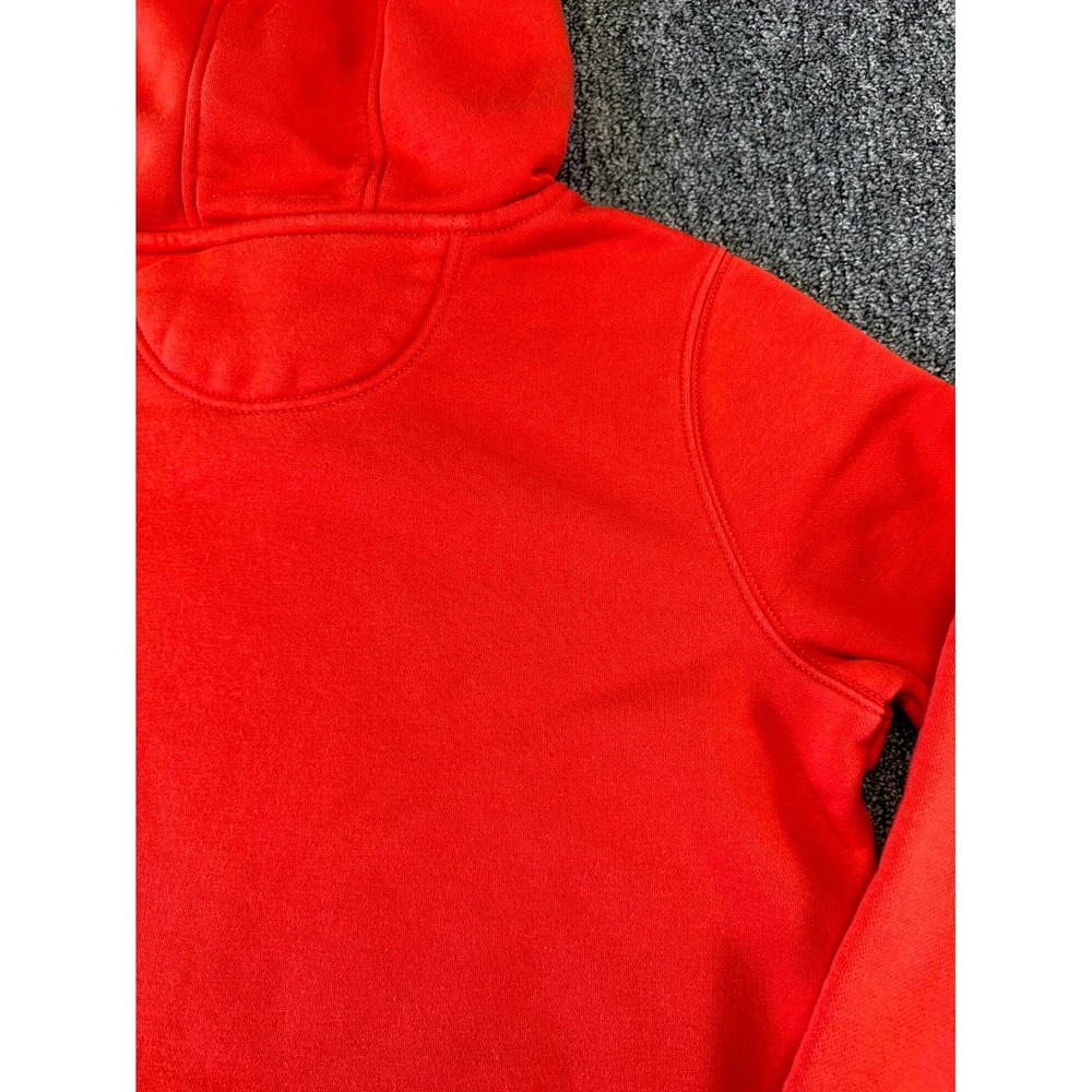 Carhartt Hoodie Mens Red Logo Ribbed Hem Drawstring Kangroo Pockets Pullover - Picture 13 of 16